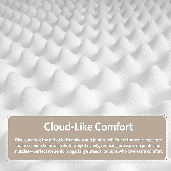 MidWest Homes for Pets Orthoperdic Egg-Crate Nesting Pet Bed w/ Teflon Fabric Protector, Small Brown