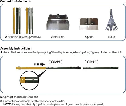 Four Paws Wee-Wee Pooper Scoopers for Dogs l Outdoor Rake l Spade & Pan l Pooper Scooper Set,Black