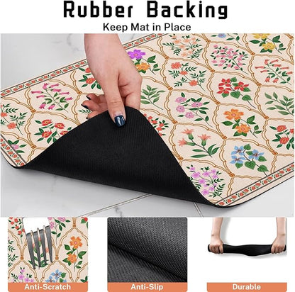 Absorbent Pet Dog Bowl Mat for Food and Water, Pet Cat Food Feeding Mat with Non Slip Rubber Backing, Dog Food Mats for Floors Waterproof, 16"x24"