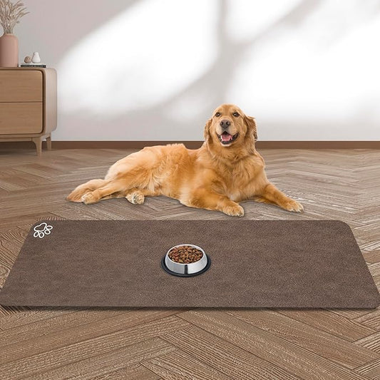 Large Pet Feeding Mat, Absorbent Quick Dry Dog Mat for Food and Water Bowl, Non Skid Cat Bowl Mat, No Stains for Pet Water Dispenser Pet Supplies for Messy Drinkers
