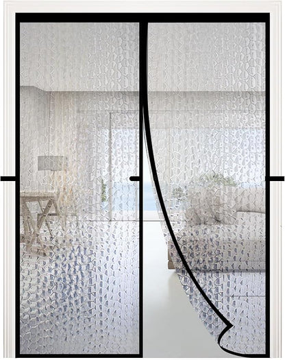 RELIANCER Magnetic Thermal Insulated Door Curtain,Waterproof EVA Door Cover,Fit Doors Size Up to 32"x82",Temperature Protection Insulated Doorway Curtain Partition,Patio Self-Closing Doors Net Screen