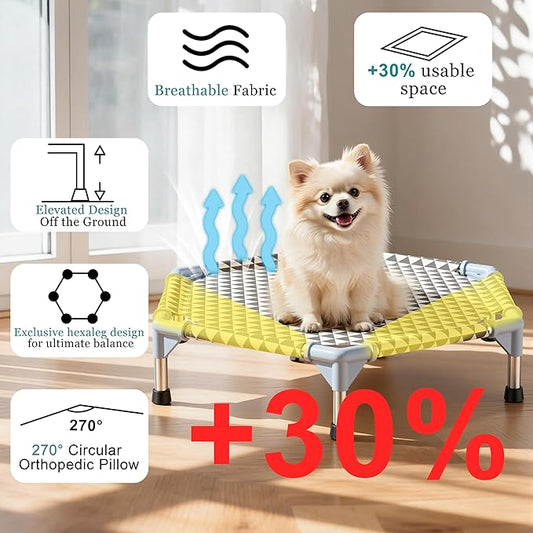Elevated Outdoor Dog Bed (6 Sided Small, Triangle)