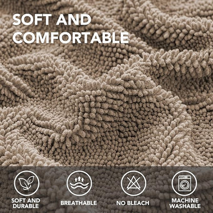 H.VERSAILTEX Non Slip Pet Couch Cover Chenille Dog Bed Protector Thick Soft Sofa Slipcover Pet Friendly Washable Couch Cushion Covers for Pets (52" x 82", Sand)