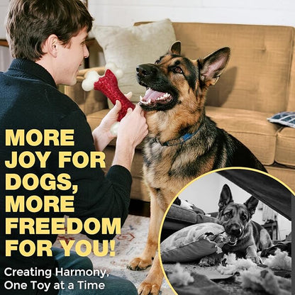 Tough Dog Toys for Aggressive Chewers Large Breed - 8'' Beef Flavor Indestructible Nylon Dog Chew Toys for Large Dogs, Heavy Duty Dog Bone Keep Busy, Teething Dental Care Toy Dog Birthday Gift