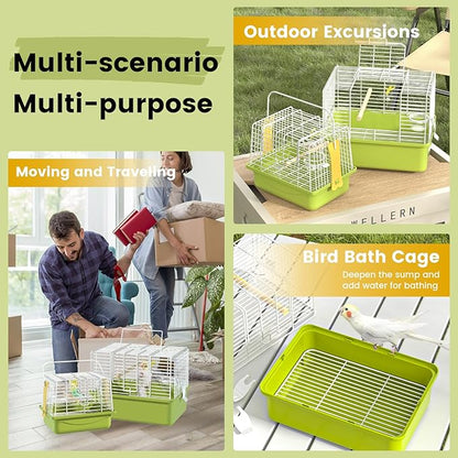 Small Bird cage,Travel Cage for Birds and Small Animals, Parakeet cage,Bird Carrier Travel cage,Bird Travel cage, jaulas para pájaros,Green,(Size:S,M,L) (M)