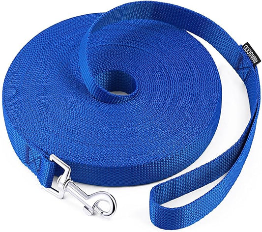 AMAGOOD Long Dog Leash for Training 15FT 20FT 30FT 50FT 100FT Long Dog Lead for Medium and Small Dogs Training,Tie Out,Play,Camping(15feet, Blue)