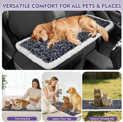 Car Back Seat Mat for Dog 53"x24" Dog Bed for Car Scratch Proof Non Slip Thick Odorless Non Fading Pet Travel Cushion Bed Overlay for Hard Bottom Extender & Cat Rabbit Pet Car Seat Cover Protector