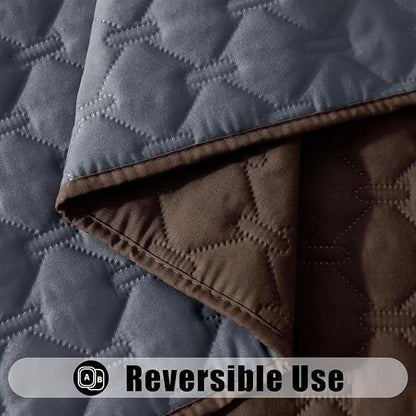 Smiry Waterproof Dog Bed Cover Blanket, Soft Reversible Pet Blanket, Washable Leakproof Cats Dogs Couch Cover for Sofa, Couch, Furniture (30x53 Inch, Chocolate/Dark Grey)