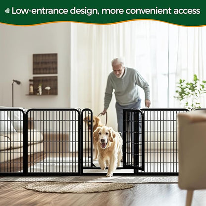 Yaheetech Dog Playpen Outdoor, 32 inch 16 Panels Dog Pen Indoor Heavy Duty Puppy Exercise Pen Metal Pet Fence for RV Camping/Yard/Garden