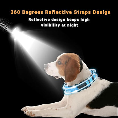 2 Pack Reflective Dog Collar with Safety Locking Buckle, Adjustable Soft Breathable Comfortable Nylon Pet Collar for Small, Medium and Large Dogs, SkyBlue, S