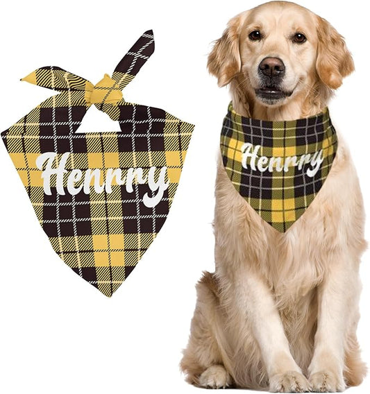 Custom Pet Scarf Personalized Dog Bandana with Name Personalized Add Your Text Bibs Triangle Head Scarfs Gift for Small Medium Large Dogs Cats Baby Puppy Pets Accessories