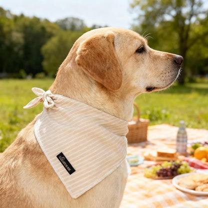 ARING PET Summer Dog Bandana-Cute Khaki Dog Bandanas, Comfortable Pet Scarf Dogs Triangle Bibs for Small to Large Boy Girl Dogs and Cats