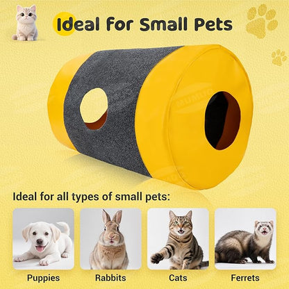 Cat Play Bag Collapsible Cat Tunnel Activity Center Mat Play Rug Cats Activity Adventure Carpet Cats Bags Drill Sleeping Bag Crinkle Bags for Indoor