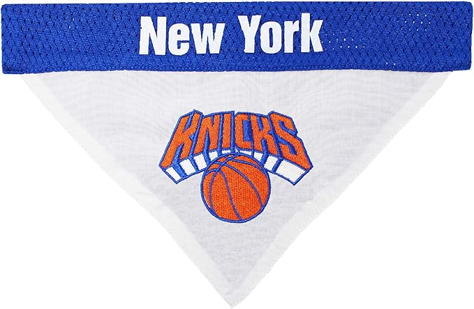 Pets First NBA Dog Bandana - New York Knicks Reversible Pet Bandana. 2 Sided Home & Away Sports Bandana with a PREMIUM Embroidery TEAM Logo, Small/Medium