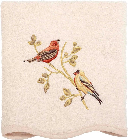 Avanti Linens - Hand Towel, Soft & Absorbent Cotton Towel (Premier Songbirds Collection), Ivory