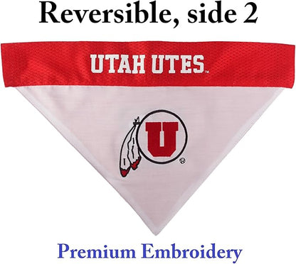 Pets First Collegiate Pet Accessories, Reversible Bandana, Utah Utes, Large/X-Large