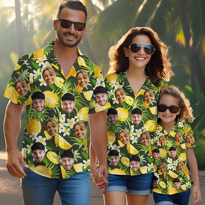 Custom Hawaiian Shirt with Face Photo Picture for Men Women Kids Youth Adult, Tropical Personalized Hawaiian Shirts Gift
