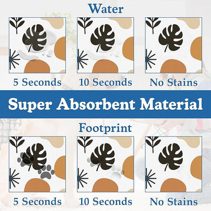 Boho Style Dog Food Mat–Christmas Stocking Absorbent Quick Dry Feeding Placemat for Food and Water Bowls, Non Slip Rubber Backing, Waterproof Pet Supplies for Mess-Free Eating 12"x20"