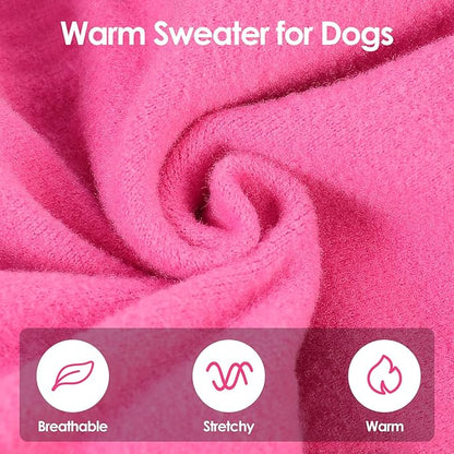 SUNFURA Hair Sticky Cat Clothes, Cat Sweater for Cats Only, 4-Legged Fleece Sweaters Kitten Pajamas Reduce Shedding Fur, Warm Pullover Shirts for Cats, Pink S