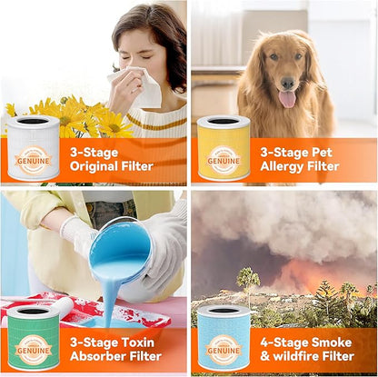 AIRROMI Pets Air Purifier for Home Allergies,Up to 660 ft².HEPA Deodorizing Activated Carbon Filter,With Fragrance Sponge for Better Sleep,Night Light,Pet Dander,Smoke,Odors,Air Cleaner A2002 Black