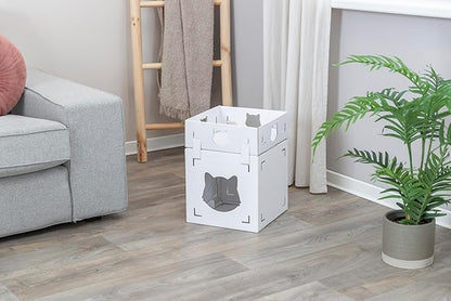 Trixie Casa Cara Modular Cardboard Cat Condo, Corrugated Indoor Cat Condo & Play Tower, Individually Combinable Modules for Playing and Relaxing, 100% Recycled Material for Cats up to 18 lbs