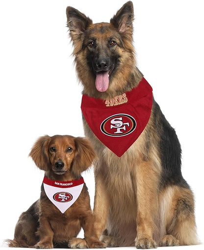 Pets First NFL SAN Francisco 49ERS Reversible Bandana Size XX-Large for Dogs & Cats. 2 Sided Sports Bandana, Premium Embroidery Team Logo, Many NFL Teams Available