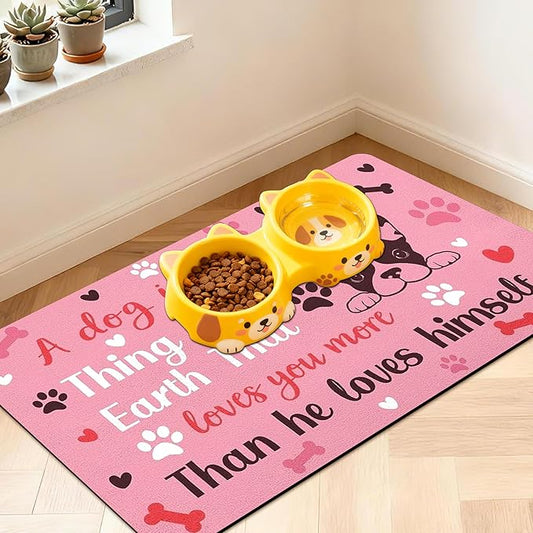 Pet Feeding Mat for Floors Waterproof Dog Mat for Food and Water Absorbent Quick Dry Non Slip mat for Cat Bowls