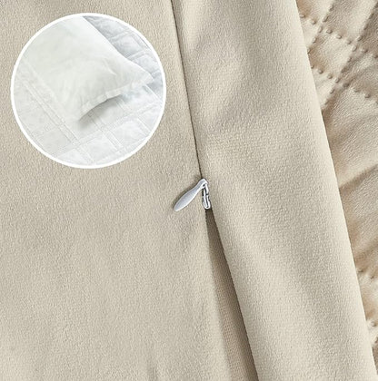 Brilliant Sunshine Premium Calming Dog Bed Mat, Silky Velvet, Removable Washable Cover, Cushion Protector and Couch Covers for Dogs, Pets, Cats, Large, Beige Natural