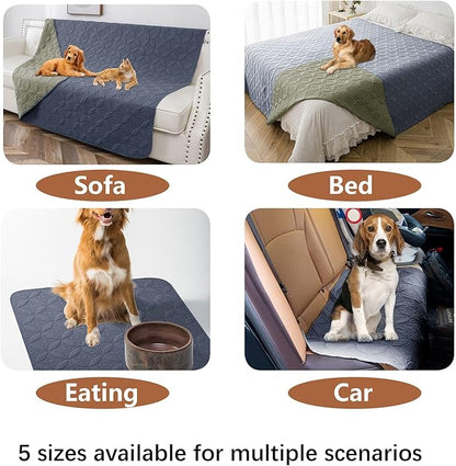 Waterproof Dog Blanket, 30x30 inches Small Pet Couch Covers for Sofa, Chair Bed Furniture Protector from Dogs Washable and Reversible-Blue+Green