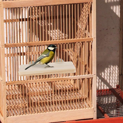 2PCS Bird Perch Platform Flat, Fan Shape and Rectangle Bird Cage Platform, 5.9 × 3.14 Inches Birds Perch Stand Platforms with Stainless Steel Washers for Cockatiel Rat Hamster Guinea Pig Conure