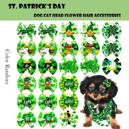 ULICO St. Patrick's Day Personalized Dog Bandana Embroidered Name Custom Neckwear Dog Scarf for Small Medium Large Dogs Cats Pets Birthday Gift