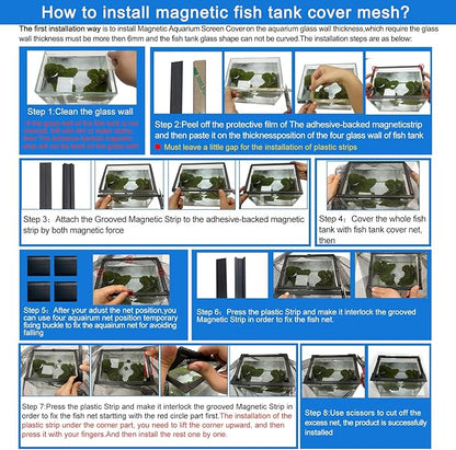 Magnetic Aquarium Anti-Jumping net Cover mesh to Protect Fish Jumping Out of Fish Tank