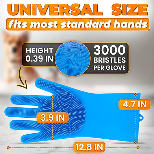 ALPENKOK Silicone Dish Gloves with Scrubbers – Thick Tear-Resistant Dishwashing Gloves – Long-Lasting | Household Use