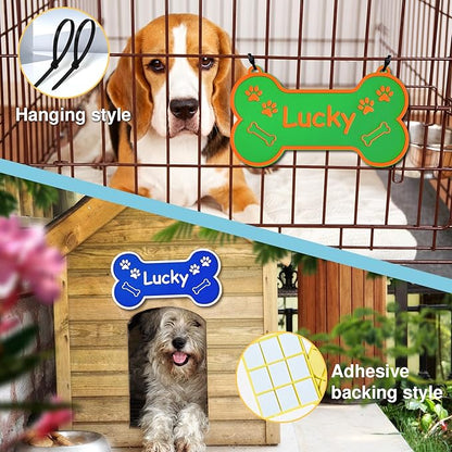 Personalized Dog Crate Sign Custom Dog Kennel Accessories Name Plate Doghouse Sign Decor