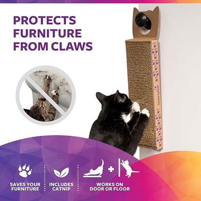 SmartyKat Scratch Up Corrugated Hanging Cat Scratcher,Catnip Infusion Technology - Brown,Wide,(Pack of 6)