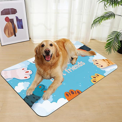 Cat Paw Pet Feeding Mat–Christmas Stocking Quick Dry Absorbent Dog Cat Food Mat, Non Slip Waterproof Bowl Placemat for Messy Eaters, Pet Accessories for Floors 12"x20"