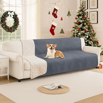 Waterproof Dog Bed Cover Pet Blanket, Soft Couch Cover for Dogs Washable, Non-Slip Dog Blanket Protect Furniture Couch Sofa Car for Puppy Large Dogs Cat (82x120 Inch, Dark Grey)
