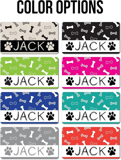 Custom Pet Food Mat - Personalized Dog Cat Water Bowl Placemat - Non-Slip & Absorbant - Your Own Pet's Name - Flexible & Easy to Store & Portable - Multiple Color Options - 12x22 inches