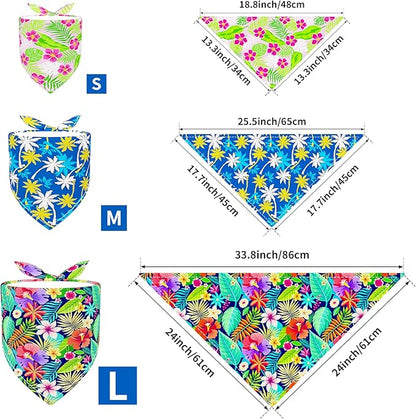 PET SHOW 50 Pack Hawaiian Dog Bandanas Bulk for Small Medium Dogs Puppys Washable Adjustable Pet Scarf Triangle Bibs for Dogs Cats Red Pink Decorative Grooming Accessories