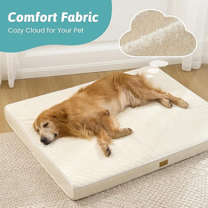 Dog Bed for Extra Large Dogs, Rectangular XL Orthopedic Dog Beds, Foam Anti-Slip Bottom Pet Mat with Washable Removable Cover, Suitable for Pet Up to 100 lbs, 44x32x3 inch, Bed