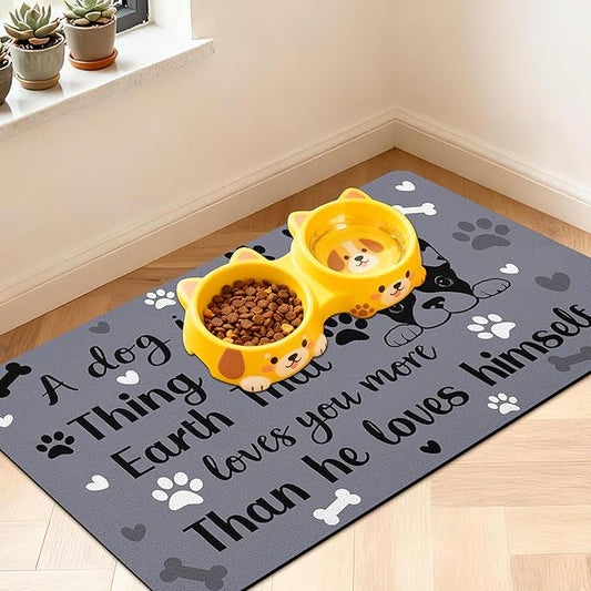 Pet Feeding Mat for Floors Waterproof Dog Mat for Food and Water Absorbent Quick Dry Non Slip mat for Cat Bowls