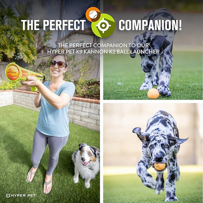 Hyper Pet Tennis Balls for Dogs (Safe Ball for Exercise and Training) Interactive Dog Toys work with Hyper Pet K9 Kannon K2 Dog Ball Launcher - 4 Pack 2.5" Orange