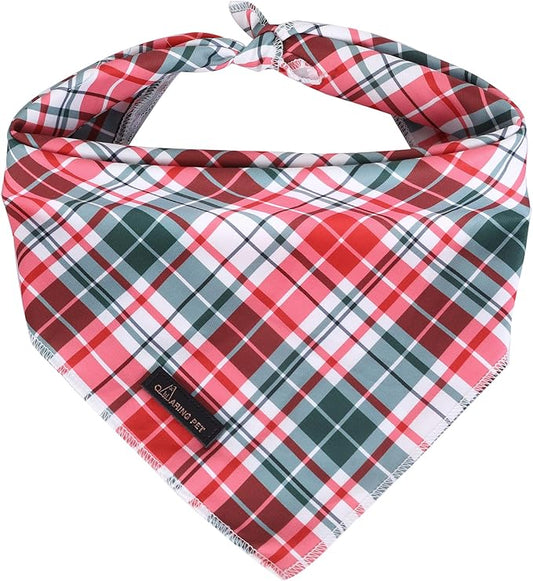 ARING PET Christmas Dog Bandanas, Red Green Pink Holiday Pet Bandana Scarf Triangle Bibs for Puppy Small Medium Large Boy Girl Dogs Cats-S