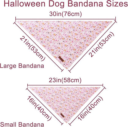 Halloween Pumpkin Dog Bandana, Halloween Triangle Bid Scarf with Pumpkin,Ghost,Bat Pattern, Cotton Pet Kerchief for Girl Boy Dogs or Cats, Cute Puppy Bandana Fancy for Dogs