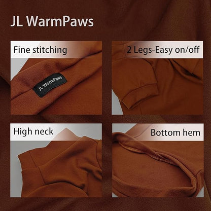 Fleece Sphynx Cat Clothes Soft Hairless Cat Clothes Pullover Cat Sweater for Chihuahua All Season Light and Warm Kitten Cloth for Cats Only Puppy Clothes Small Dog Sweater (Orange, Large)