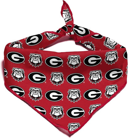 Georgia Bulldogs Officially Licensed Bandana for Dogs and Cats | Fits Pets Great Gift Idea | Easy-to-Tie (Small, 13")