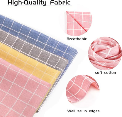 4PCS Spring Dog Bandanas Cat Birthday Cute Soft Cotton Puppy Scarfs Washable Daily Handkerchief Pink Yellow Blue Grey Comfortable Gifts, Adjustable Accessories for Small Medium Large Girl Boy Pup Pet