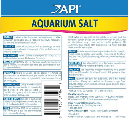 API Aquarium Starter Bundle Pack: One (1) API QUICK START 16 oz., one (1) API STRESS COAT 16 oz., one (1) API AQUARIUM SALT 16 oz.