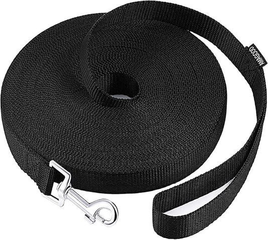 AmaGood Dog Leashes for Small Medium Large Dogs,15 ft 20 ft 30 ft 50 ft Long Dog Leashes for Dog Training,Tie Out,Play,Safety,Camping (20 feet, Black)