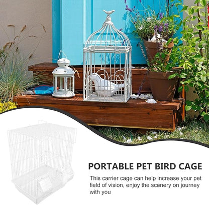 DECHOUS Metal Bird Cage Portable Parrot Carrying Cage Handheld Wire Bird Travel Carrier